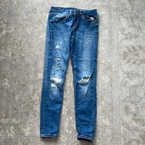 Zara slim fit medium rise ripped jeans